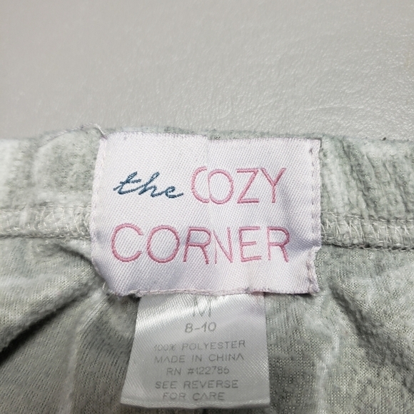 3/$15 the cozy corner gray flower pajama pants women's size medium 8-10 - Picture 6 of 9